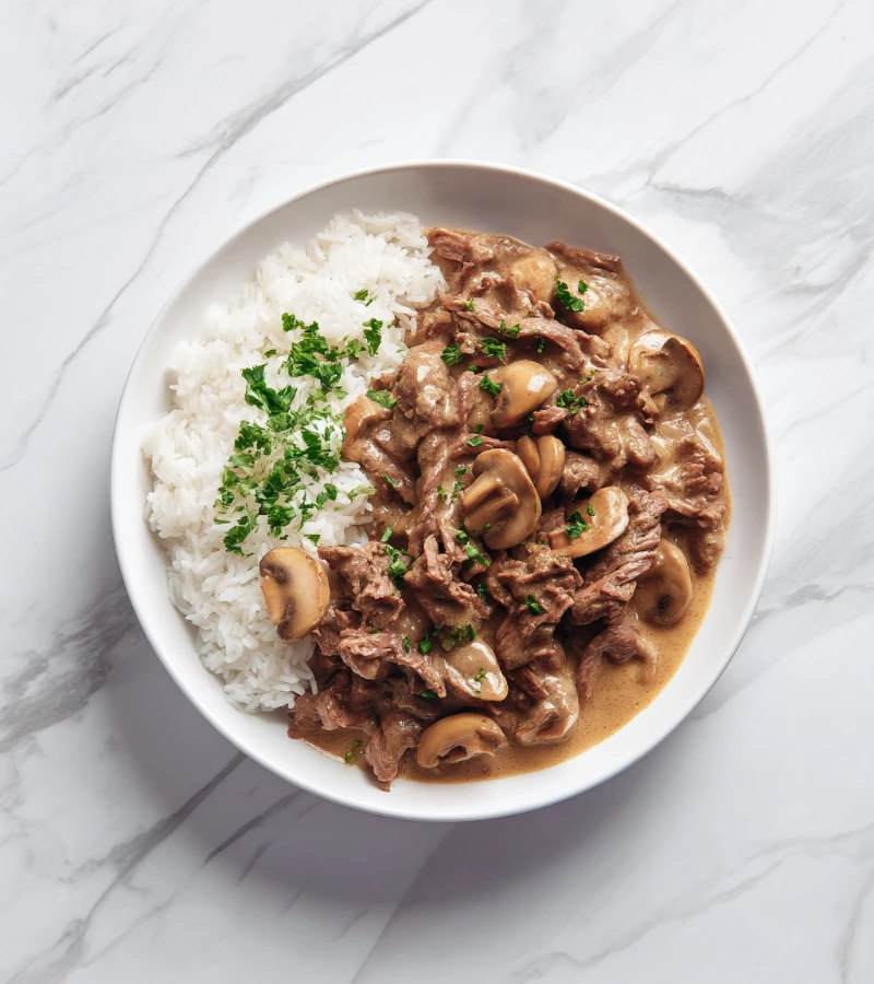 Beef Stroganoff with Leftover Prime Rib recipe by Pearl recipes Main_converted