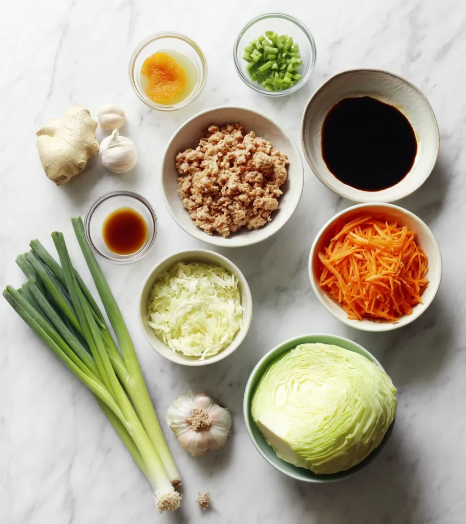 Egg Roll Bowl Recipe ingredients by Pearl recipes