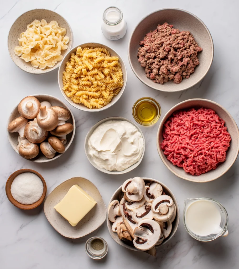 Hamburger Helper Beef Stroganoff ingredients by Pearl recipes